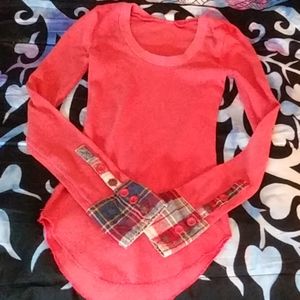 Free People plaid Cuffed Thermal(new)
